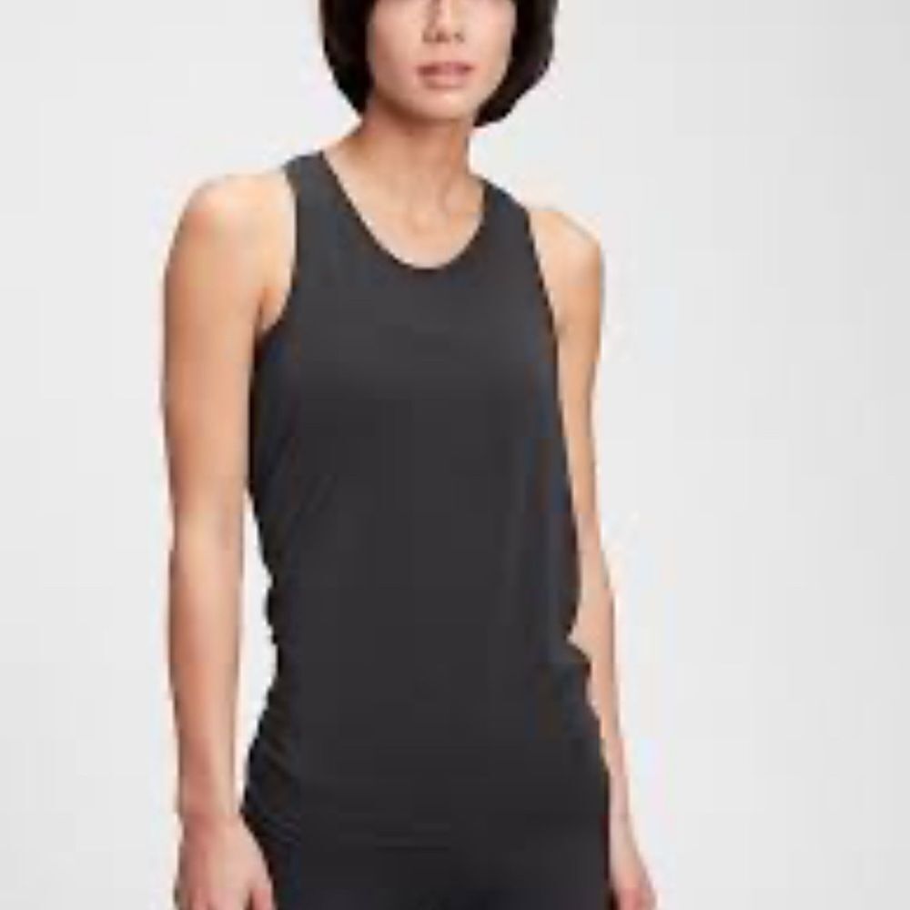 GAP Black Fitted Tank Top Scoop Neck